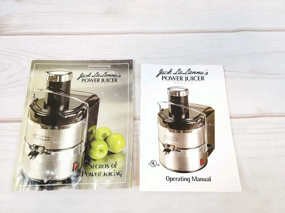 Jack LaLanne's Power Juicer MT-1000 Manual & Secrets Power Juicing Recipe Books